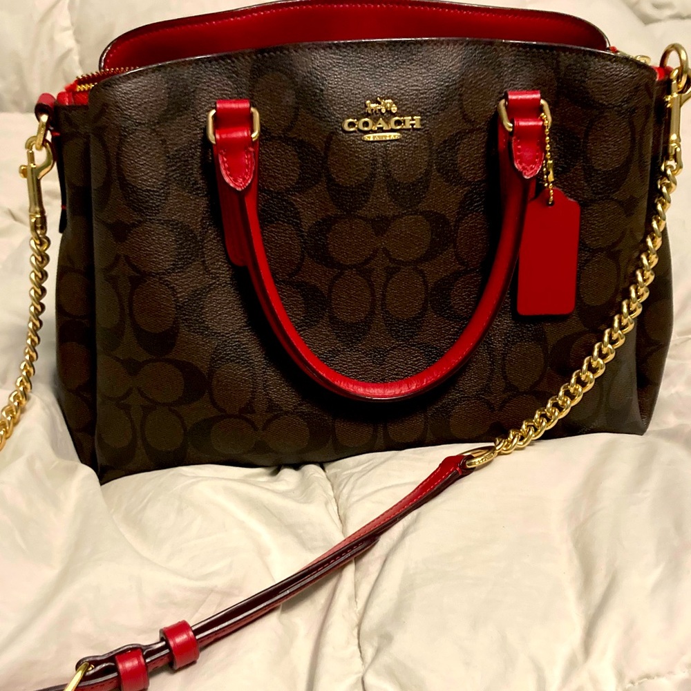 COACH Rowan Satchel signature canvas crossbody purse